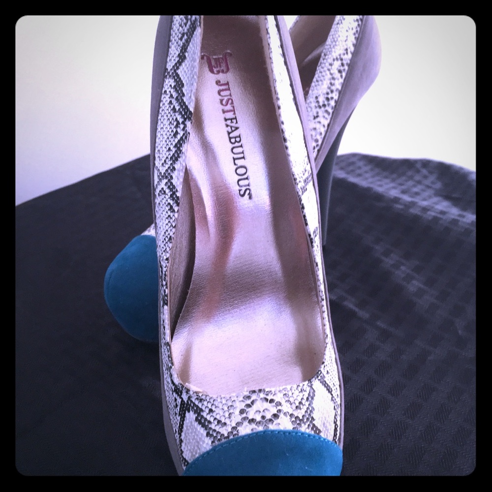 Two Toned Just Fab Stilettos Platform Heels